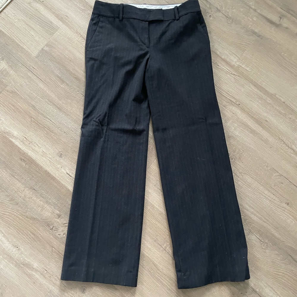 Ann Taylor Wool Charcoal Gray pinstripe trousers